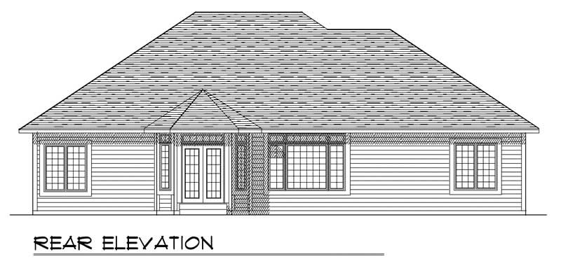 Home Plan Rear Elevation of this 3-Bedroom,1817 Sq Ft Plan -101-1612