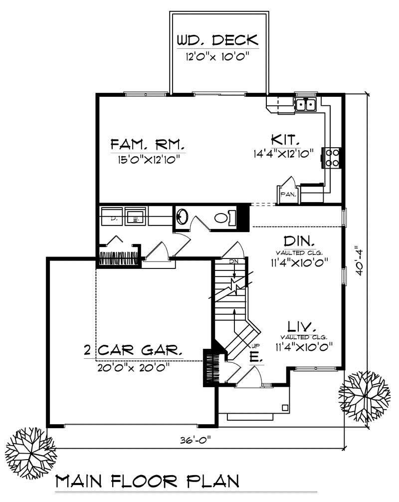 Floor Plan First Story of Craftsman Plan #101-1613