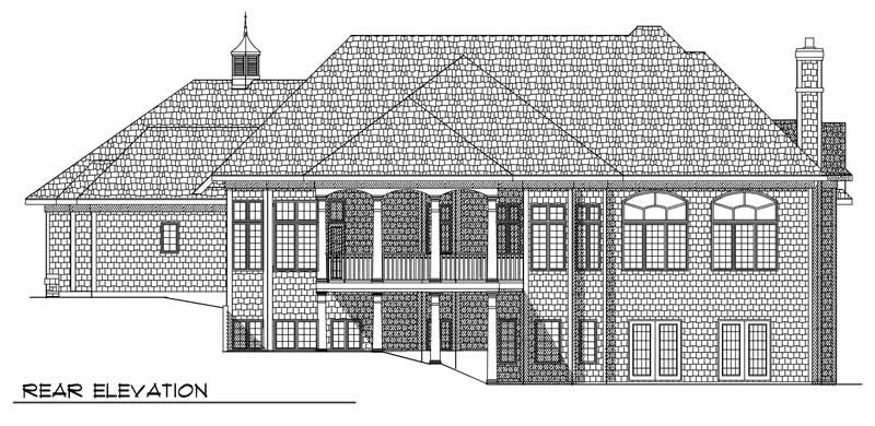 Home Plan Rear Elevation of this 5-Bedroom,5079 Sq Ft Plan -101-1614