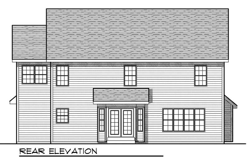 Home Plan Rear Elevation of this 4-Bedroom,2477 Sq Ft Plan -101-1617