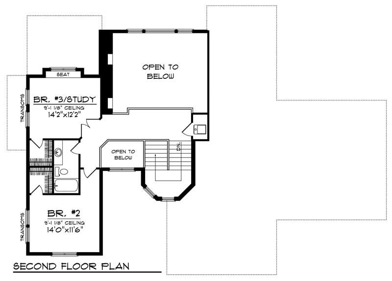 Floor Plan Second Story of French Plan #101-1619