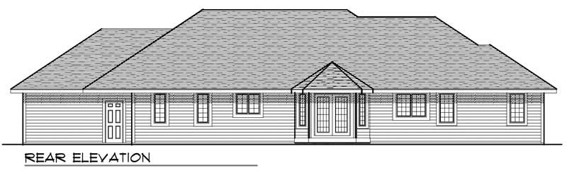 Home Plan Rear Elevation of this 2-Bedroom,1988 Sq Ft Plan -101-1622