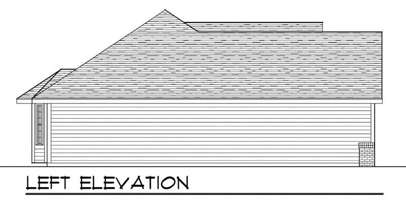 Home Plan Left Elevation of this 3-Bedroom,1859 Sq Ft Plan -101-1629