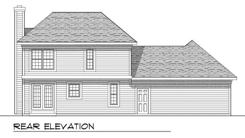 Home Plan Rear Elevation of this 3-Bedroom,1561 Sq Ft Plan -101-1631