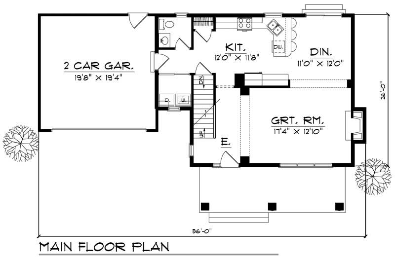 Floor Plan First Story of Country Plan #101-1631