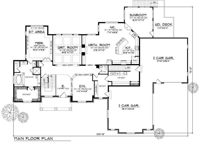 Floor Plan First Story of European Plan #101-1646