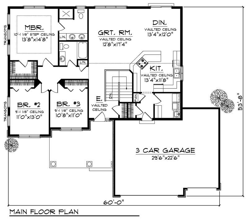 Floor Plan First Story of Country Plan #101-1656