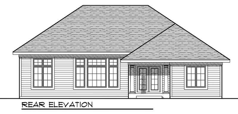 Home Plan Rear Elevation of this 3-Bedroom,1867 Sq Ft Plan -101-1657