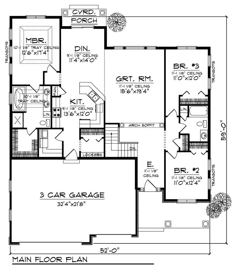 Floor Plan First Story of Colonial Plan #101-1657