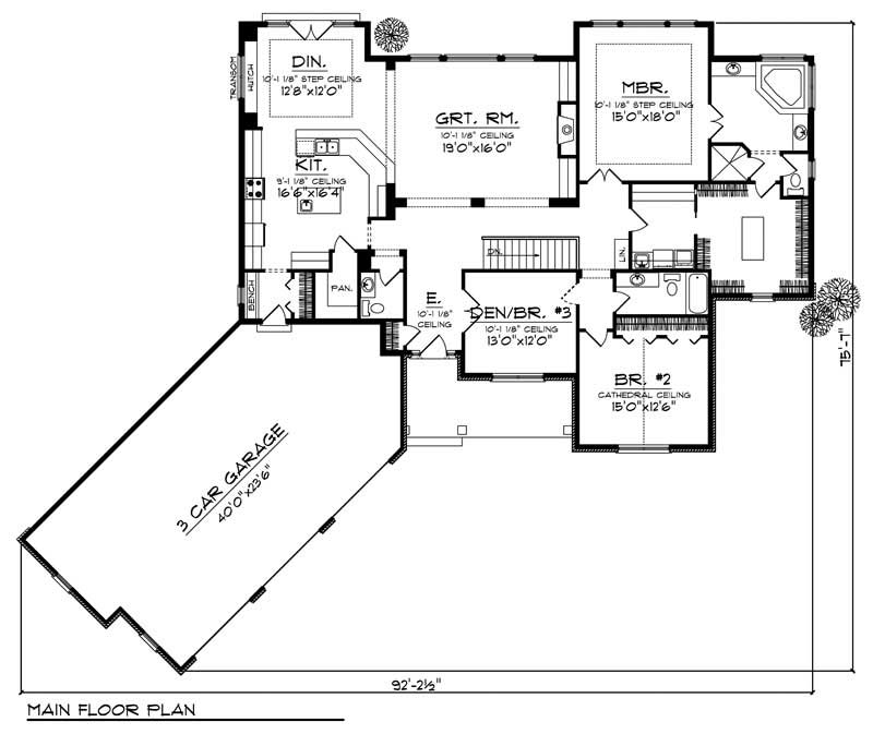 Floor Plan First Story of Country Plan #101-1669