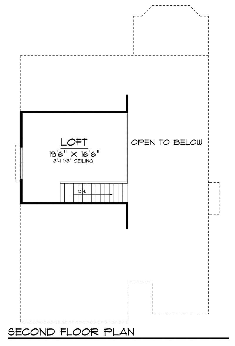 Floor Plan Second Story of Ranch Plan #101-1674