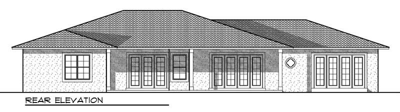 Home Plan Rear Elevation of this 3-Bedroom,3002 Sq Ft Plan -101-1675