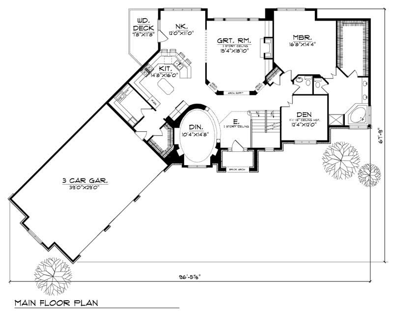 Floor Plan First Story of European Plan #101-1679