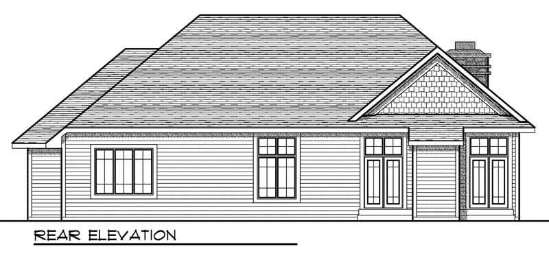 Home Plan Rear Elevation of this 3-Bedroom,1896 Sq Ft Plan -101-1681