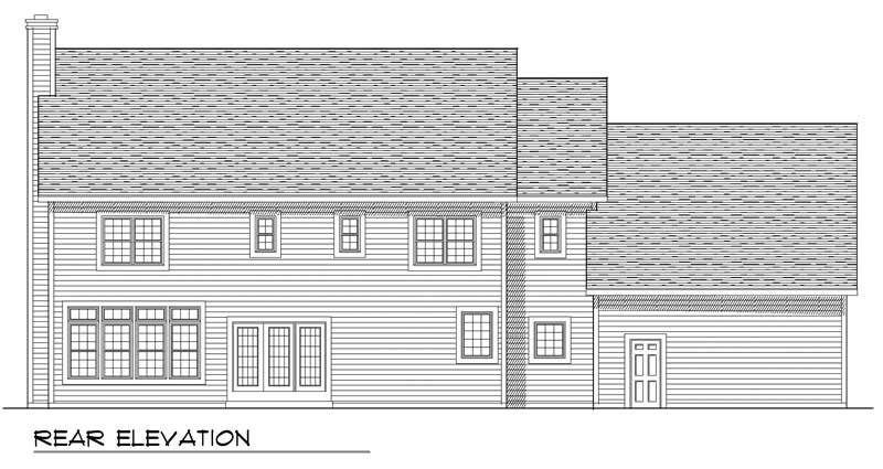 Home Plan Rear Elevation of this 4-Bedroom,3404 Sq Ft Plan -101-1682