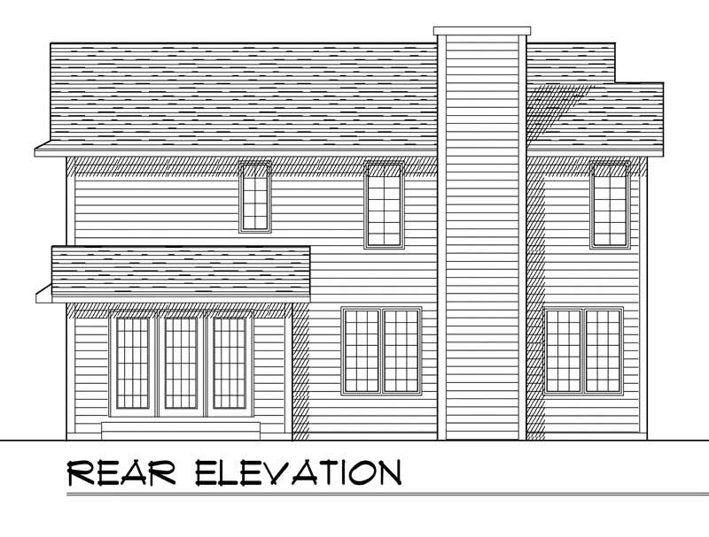 Home Plan Rear Elevation of this 3-Bedroom,1786 Sq Ft Plan -101-1684