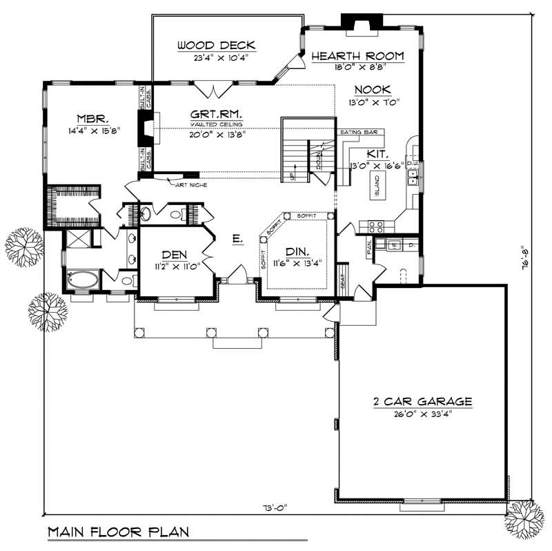 Floor Plan First Story of Country Plan #101-1685