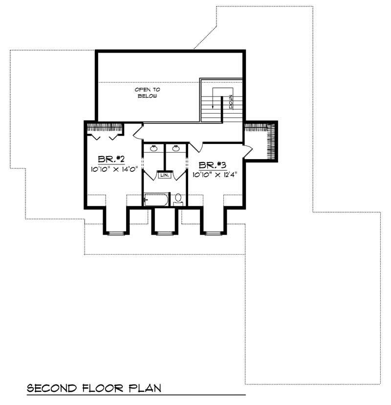 Floor Plan Second Story of Country Plan #101-1685