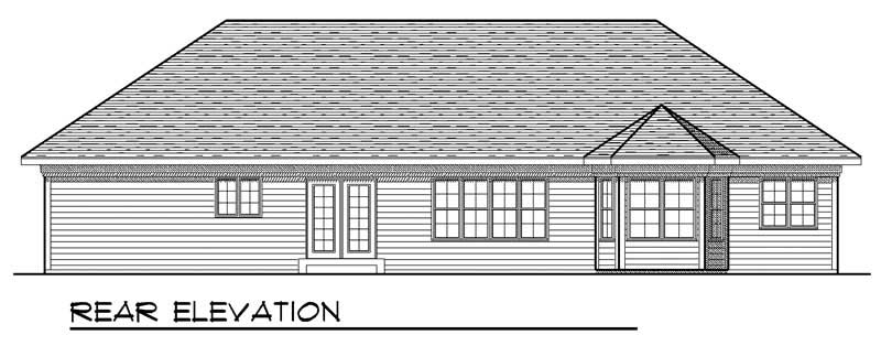 Home Plan Rear Elevation of this 3-Bedroom,1810 Sq Ft Plan -101-1691