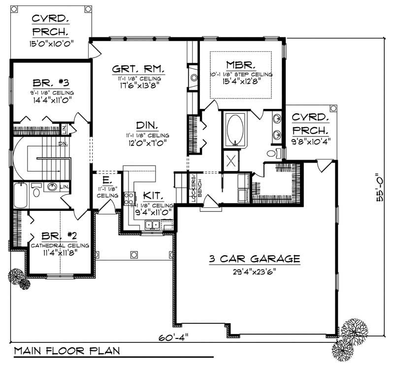 Floor Plan First Story of Colonial Plan #101-1692