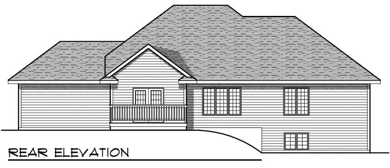 Home Plan Rear Elevation of this 3-Bedroom,1686 Sq Ft Plan -101-1705