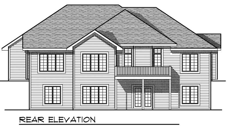 Home Plan Rear Elevation of this 5-Bedroom,3190 Sq Ft Plan -101-1707