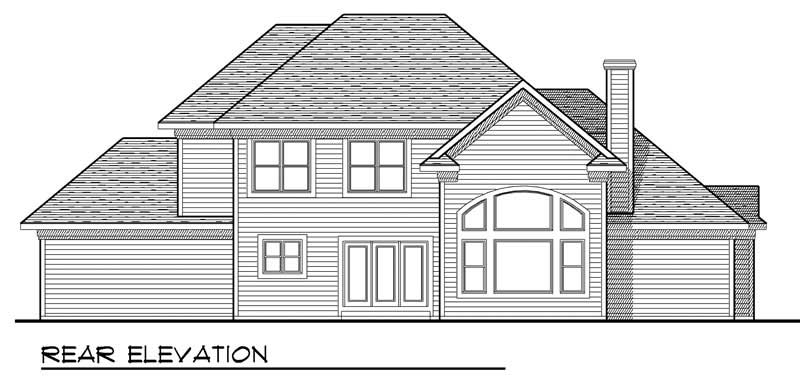Home Plan Rear Elevation of this 4-Bedroom,2596 Sq Ft Plan -101-1710