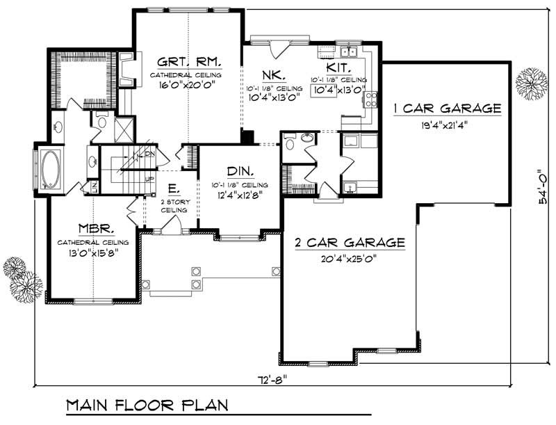 Floor Plan First Story of European Plan #101-1710