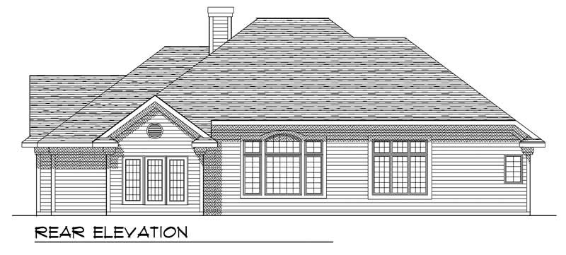Home Plan Rear Elevation of this 3-Bedroom,2095 Sq Ft Plan -101-1713