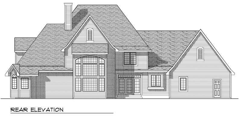 Home Plan Rear Elevation of this 4-Bedroom,3650 Sq Ft Plan -101-1716