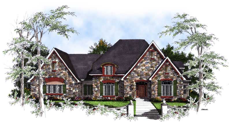 Front View of this 4-Bedroom, 3650 Sq Ft Plan - 101-1716