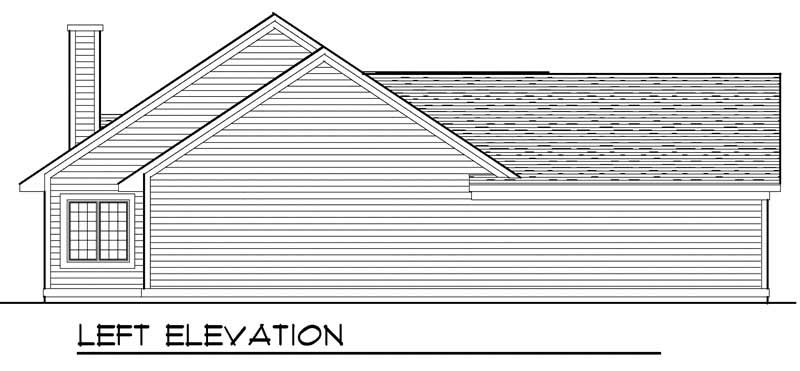 Home Plan Left Elevation of this 3-Bedroom,1756 Sq Ft Plan -101-1723