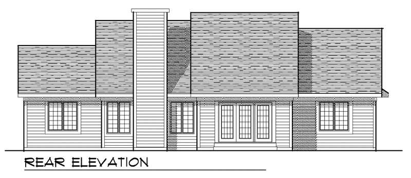 Home Plan Rear Elevation of this 3-Bedroom,1756 Sq Ft Plan -101-1723