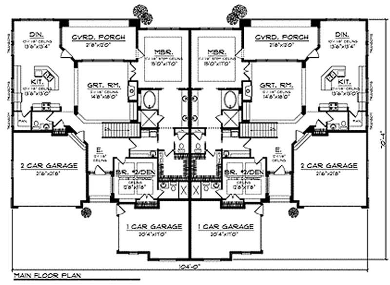 Floor Plan First Story of Multi-Unit Plan #101-1724
