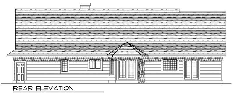 Home Plan Rear Elevation of this 3-Bedroom,1851 Sq Ft Plan -101-1725