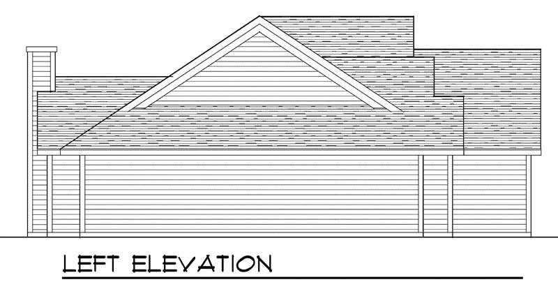 Home Plan Left Elevation of this 3-Bedroom,1802 Sq Ft Plan -101-1727