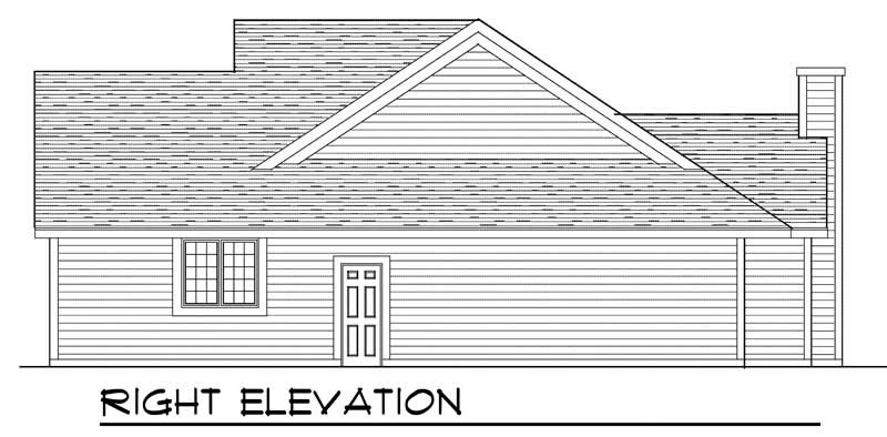 Home Plan Right Elevation of this 3-Bedroom,1802 Sq Ft Plan -101-1727