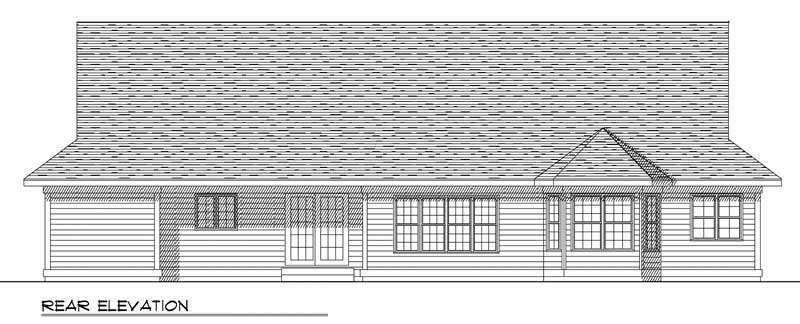 Home Plan Rear Elevation of this 3-Bedroom,1750 Sq Ft Plan -101-1729