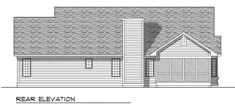 Home Plan Rear Elevation of this 3-Bedroom,1733 Sq Ft Plan -101-1731