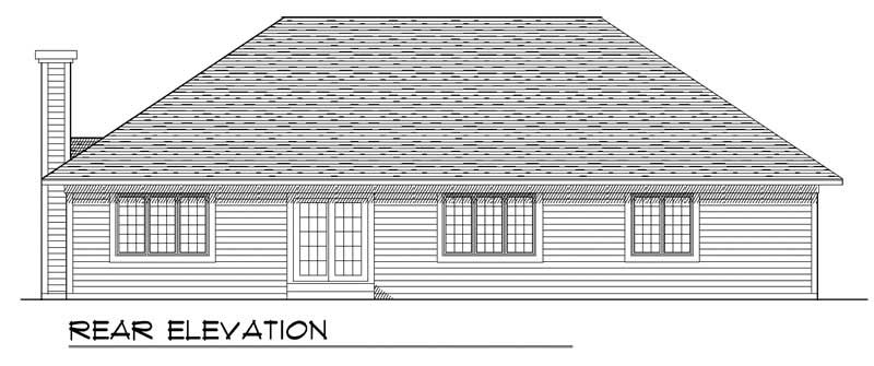 Home Plan Rear Elevation of this 3-Bedroom,1849 Sq Ft Plan -101-1734
