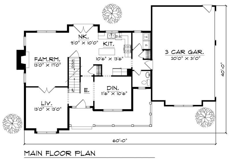 Floor Plan First Story of Country Plan #101-1739
