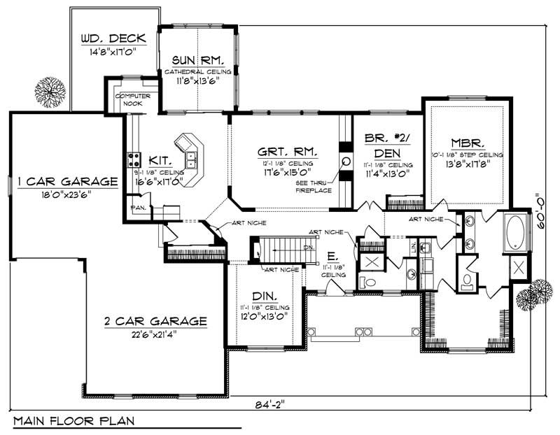 Floor Plan First Story of Colonial Plan #101-1741