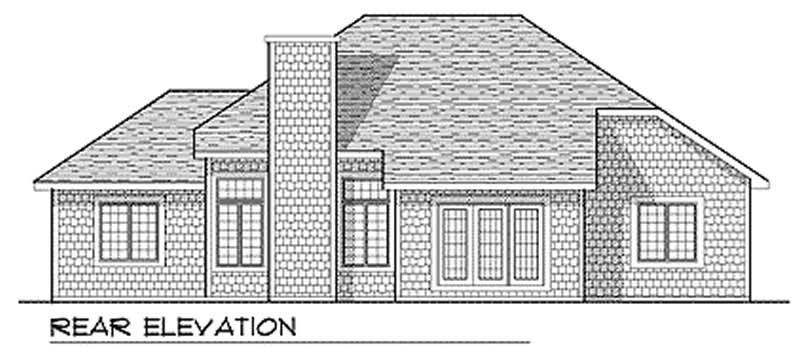 Home Plan Rear Elevation of this 3-Bedroom,1756 Sq Ft Plan -101-1743