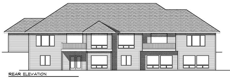 Home Plan Rear Elevation of this 3-Bedroom,5338 Sq Ft Plan -101-1744