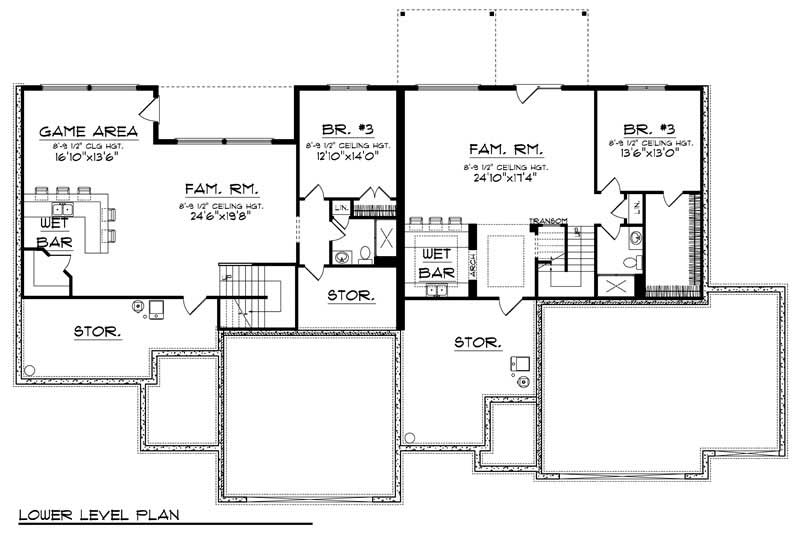 Floor Plan Basement of Multi-Unit Plan #101-1744