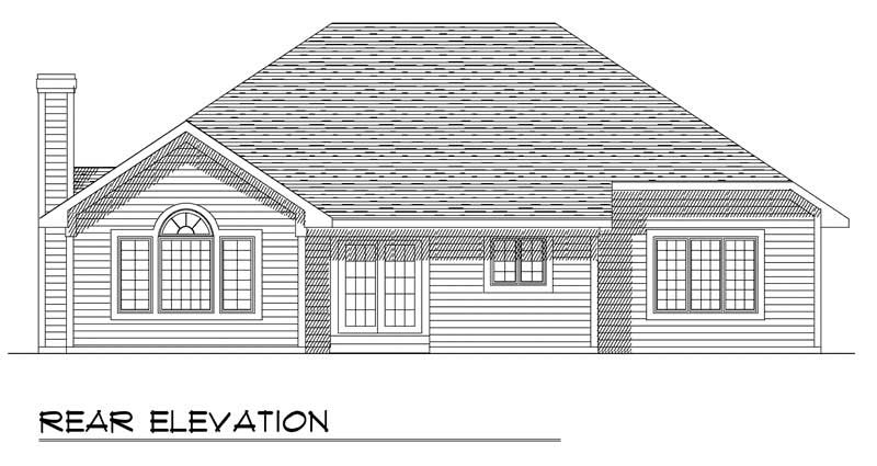 Home Plan Rear Elevation of this 3-Bedroom,1728 Sq Ft Plan -101-1745