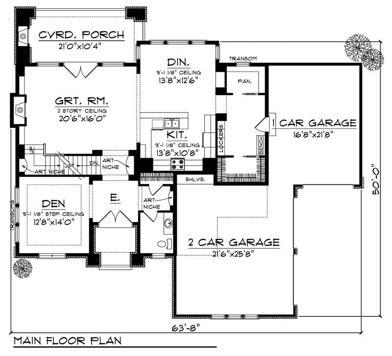 Floor Plan First Story of Colonial Plan #101-1746