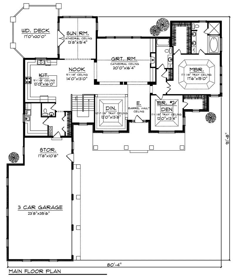 Floor Plan First Story of Country Plan #101-1749