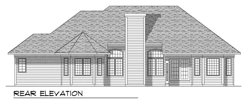 Home Plan Rear Elevation of this 3-Bedroom,2234 Sq Ft Plan -101-1751