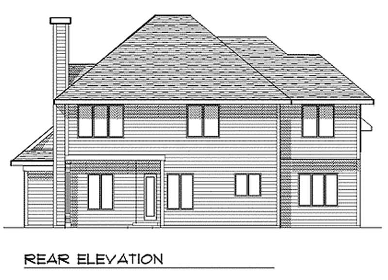 Home Plan Rear Elevation of this 4-Bedroom,2458 Sq Ft Plan -101-1757